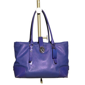 TUMI Villa Turin Shopper Tote Cobalt Blue Saffiano Leather Laptop Bag Corpcore